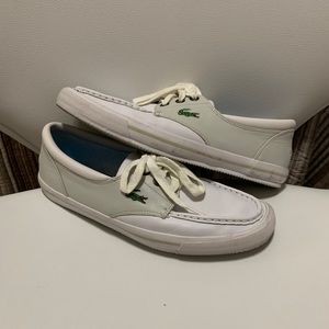 Lacoste white boat shoes
